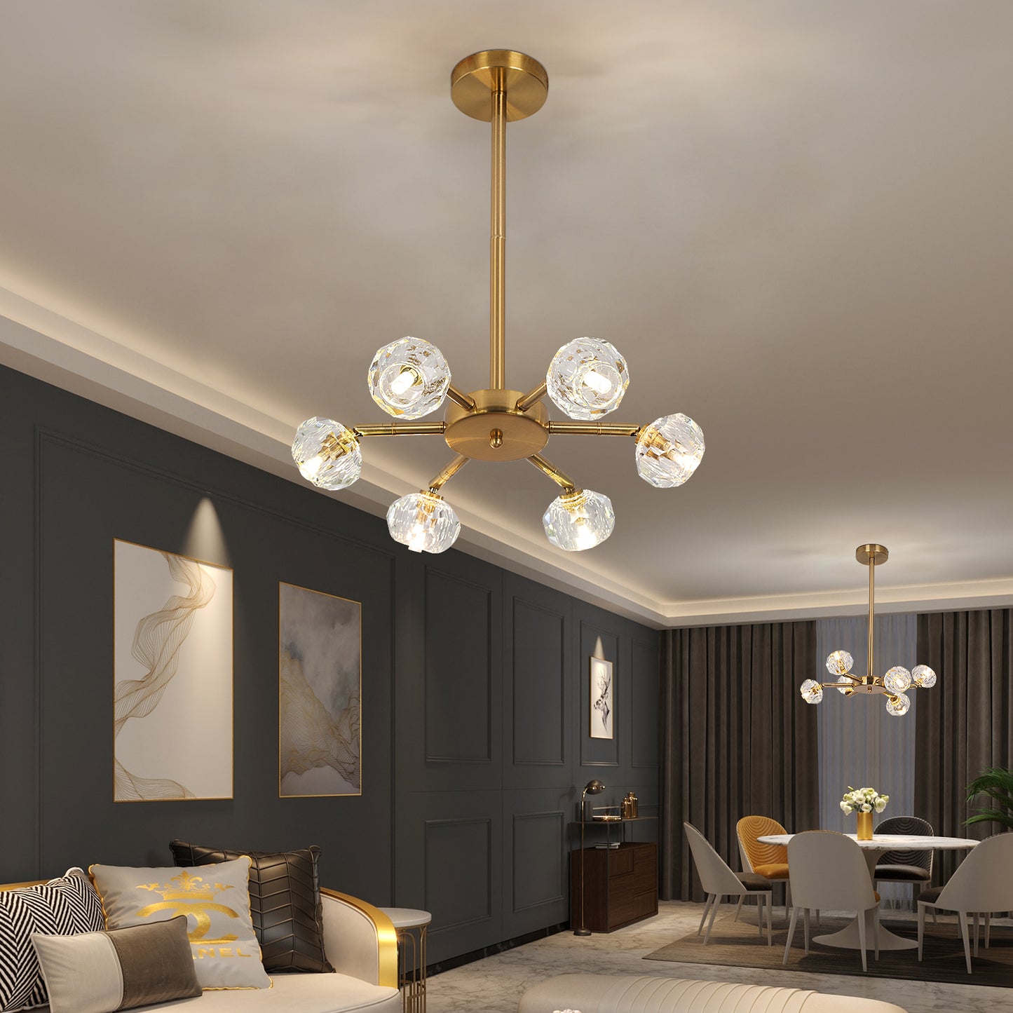 Modern Sputnik Crystal Chandelier