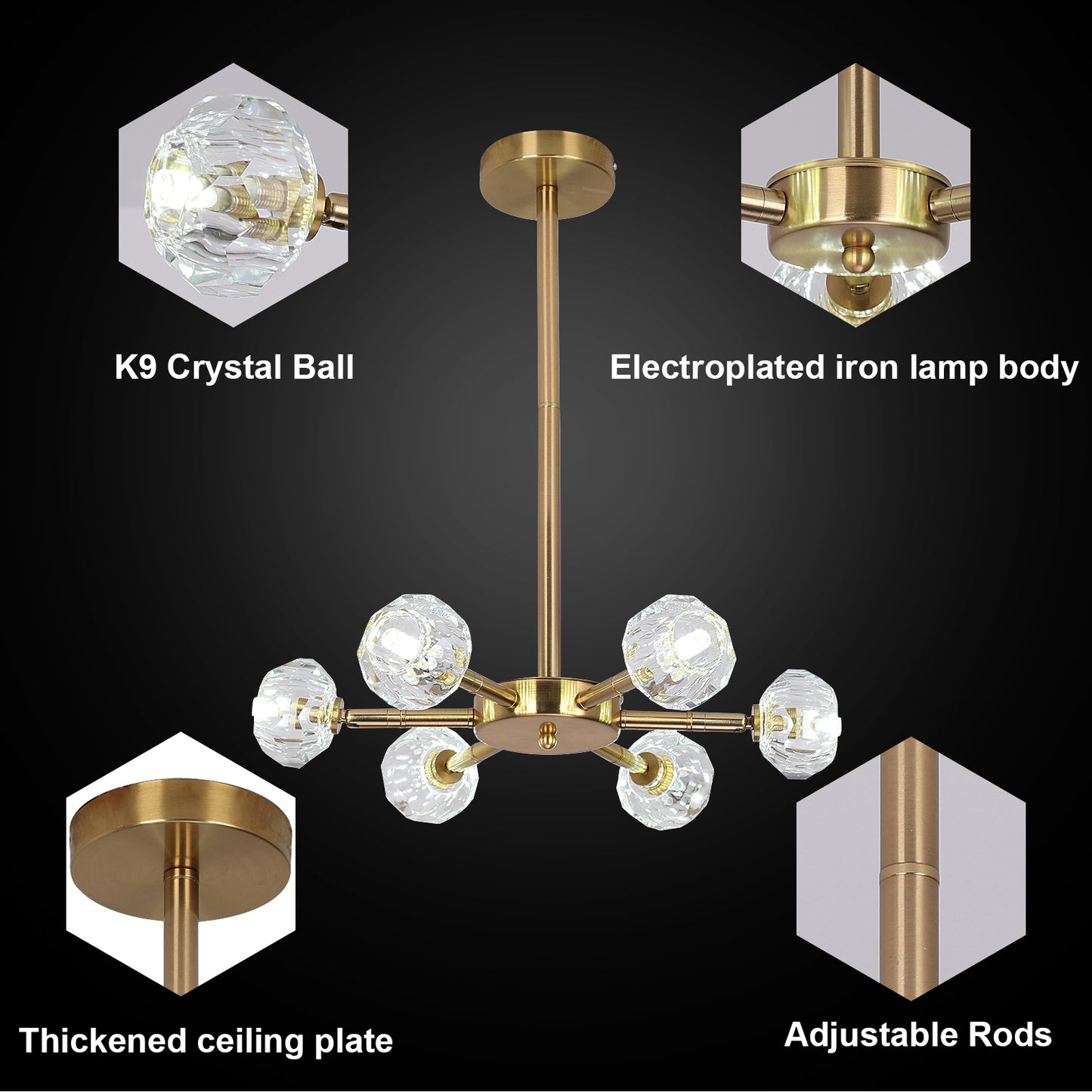 Modern Sputnik Crystal Chandelier